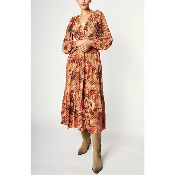 ulla johnson linnea silk dress garden rose US8